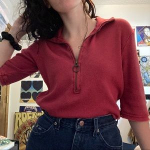 Small or medium 90s vintage collared zip-up top